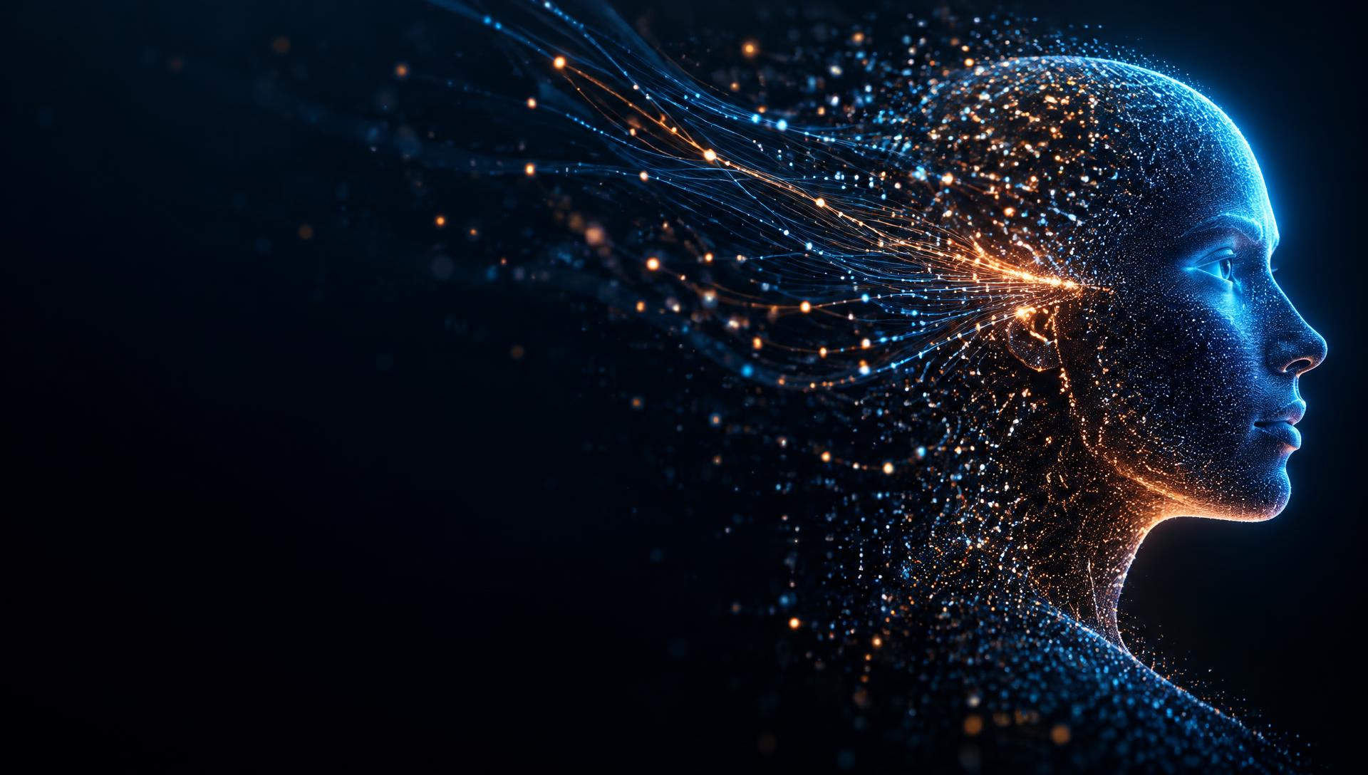 Glowing particle profile symbolising Geettechlabs' AI-powered software engineering